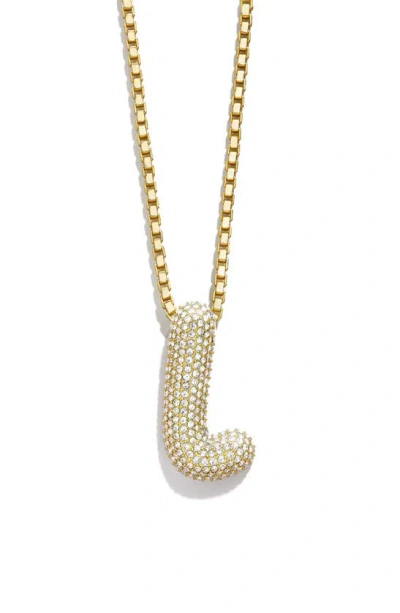 Baublebar Pavé Crystal Bubble Initial Pendant Necklace In L