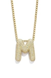 Baublebar Pavé Crystal Bubble Initial Pendant Necklace In M