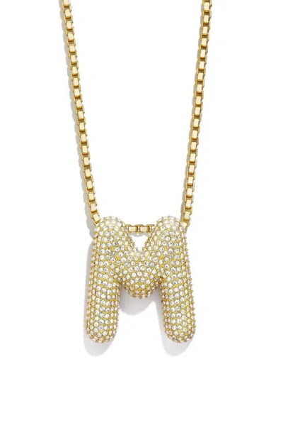 Baublebar Pavé Crystal Bubble Initial Pendant Necklace In Gold