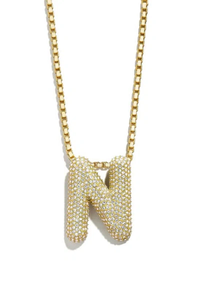 Baublebar Pavé Crystal Bubble Initial Pendant Necklace In Gold N