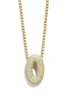 Baublebar Pavé Crystal Bubble Initial Pendant Necklace In Gold O