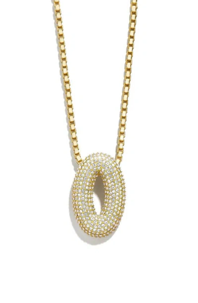 Baublebar Pavé Crystal Bubble Initial Pendant Necklace In Gold O