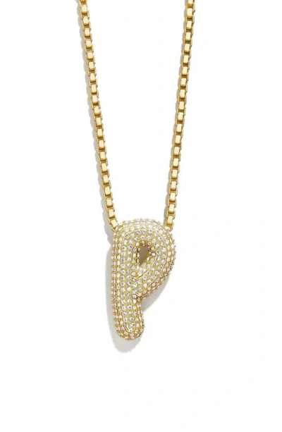 Baublebar Pavé Crystal Bubble Initial Pendant Necklace In Gold P