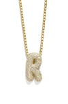 Baublebar Pave Bubble Initial Pendant Necklace, 18-21 In Gold R