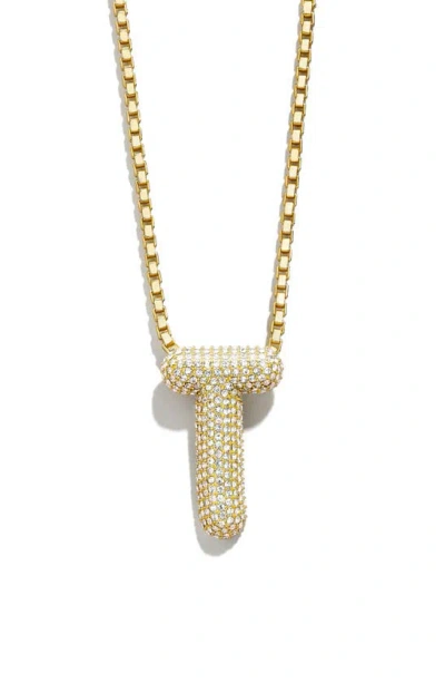 Baublebar Pavé Crystal Bubble Initial Pendant Necklace In Gold T