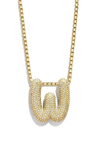 Baublebar Pavé Crystal Bubble Initial Pendant Necklace In Gold
