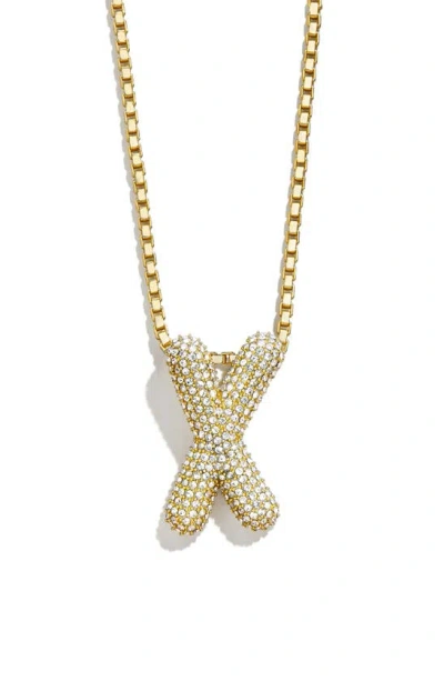 Baublebar Pavé Crystal Bubble Initial Pendant Necklace In Gold X