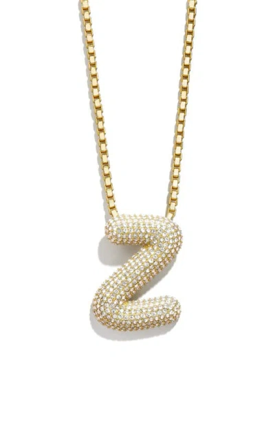 Baublebar Pavé Crystal Bubble Initial Pendant Necklace In Gold Z