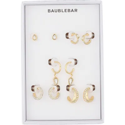 Baublebar Pavé Crystal Set Of 5 Earrings In Gold