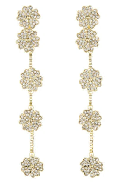 Baublebar Pavé Flower Linear Drop Earrings In Gold