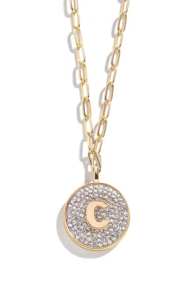Baublebar Pavé Initial Pendant Necklace In Gold C