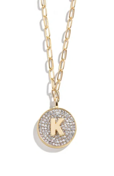 Baublebar Pavé Initial Pendant Necklace In Gold K