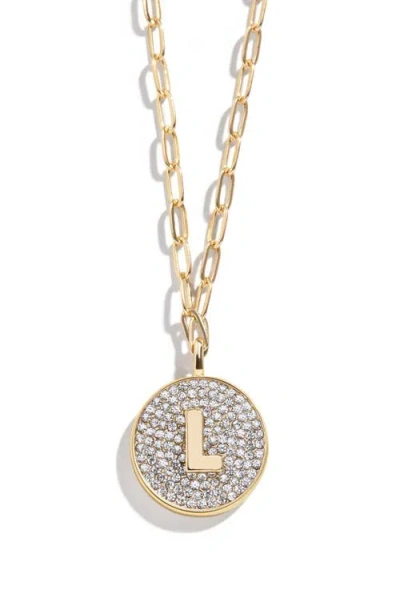 Baublebar Pavé Initial Pendant Necklace In Gold L