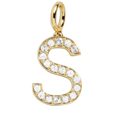 Baublebar Pavé Initial Cluster Charm In Gold