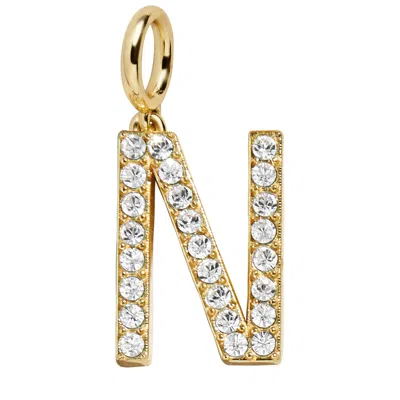 Baublebar Pavé Initial Cluster Charm In Gold