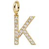 Baublebar Pavé Initial Cluster Charm In Gold