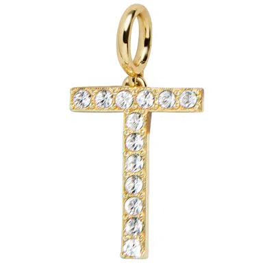 Baublebar Pavé Initial Cluster Charm In Gold