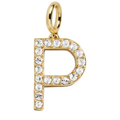 Baublebar Pavé Initial Cluster Charm In Gold