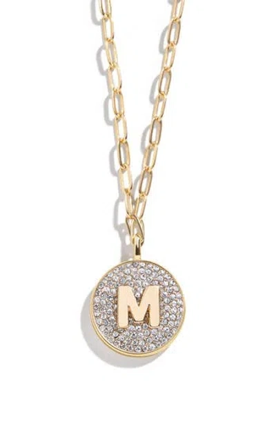 Baublebar Pavé Initial Pendant Necklace In Gold M
