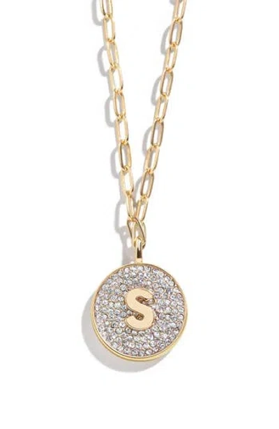 Baublebar Pavé Initial Pendant Necklace In Gold S