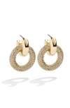 Baublebar Donna Pave Circle Charm Huggie Hoop Earrings In Clear