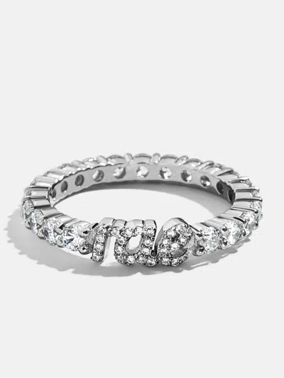 Baublebar Pavé Script Custom Ring In Silver