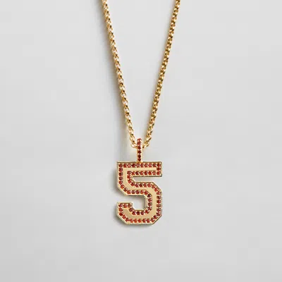 Baublebar Pavé Varsity Number Custom Necklace In Multi
