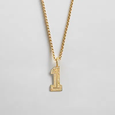 Baublebar Pavé Varsity Number Custom Necklace In Gold