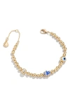 Baublebar Howdy Crystal Hamsa Hand & Evil Eye Charm Beaded Bracelet In Blue Multi