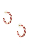 Baublebar Peppermint Hoop Earrings In Red