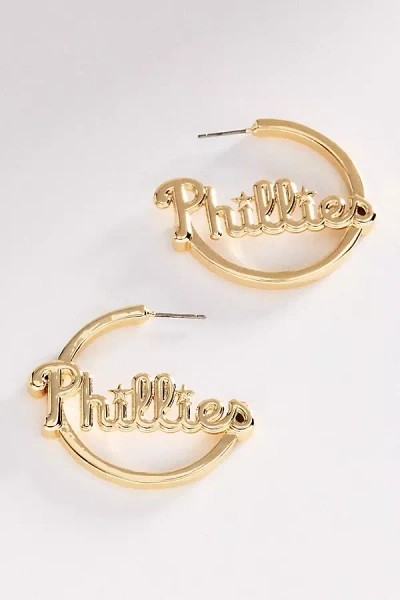 Baublebar Phillies Nameplate Hoops In Gold