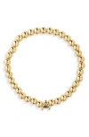 Baublebar Pisa Initial Beaded Stretch Bracelet In Gold