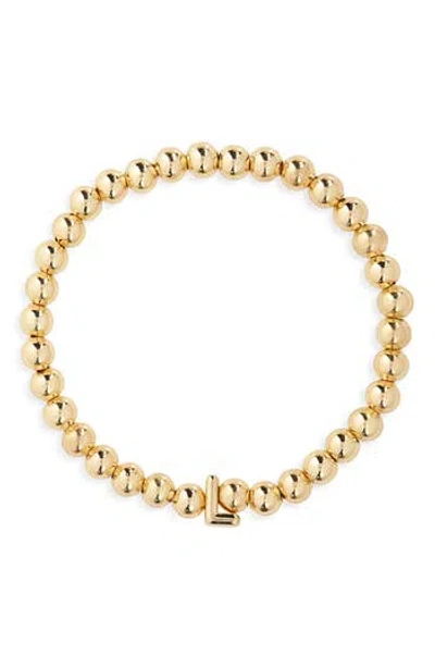 Baublebar Pisa Initial Beaded Stretch Bracelet In Gold