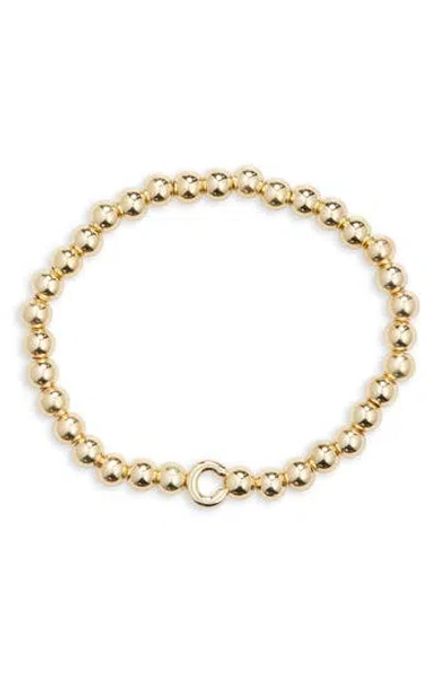 Baublebar Pisa Initial Beaded Stretch Bracelet In Gold