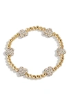 Baublebar Pisa Pavé Heart Station Beaded Bracelet In Gold
