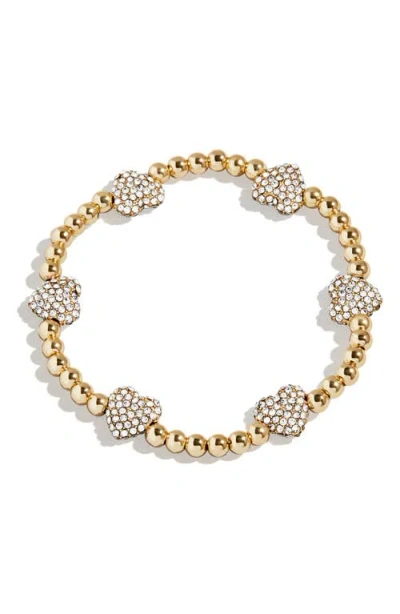 Baublebar Pisa Pavé Heart Station Beaded Bracelet In Gold
