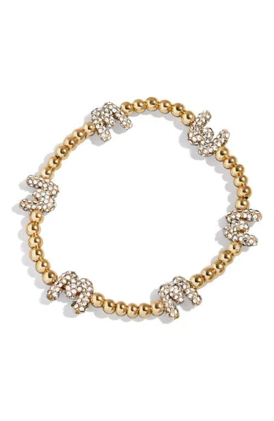 Baublebar Pisa Pavé Heart Station Beaded Bracelet In Gold