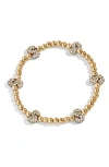 Baublebar Pisa Pavé Heart Station Beaded Bracelet In Gold