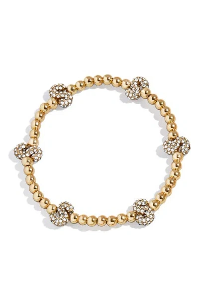 Baublebar Pisa Pavé Heart Station Beaded Bracelet In Gold