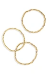 Baublebar Louisa Set Of 3 Beaded Bracelets In Gold