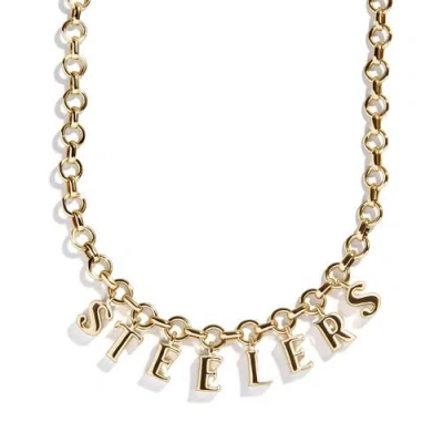 Baublebar Pittsburgh Steelers Wordmark Charm Necklace In Gold