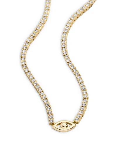 Baublebar Polished Evil Eye Crystal Tennis Necklace, 17-20 In Gold