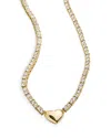 Baublebar Polished Heart Crystal Tennis Necklace, 17-20 In Gold