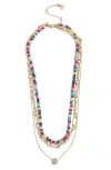 Baublebar Portia Beaded Crystal Pendant Layered Necklace In Multi