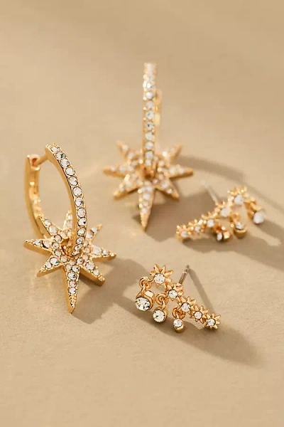Baublebar Portia Star Crystal Earring Set In Gold
