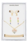Baublebar Rainbow 4-pack Earrings, Necklace & Bracelet Set In Multi