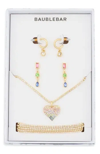 Baublebar Rainbow 4-pack Earrings, Necklace & Bracelet Set In Multi
