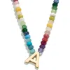 Baublebar Rainbow Beaded Initial Pendant Necklace In Multi