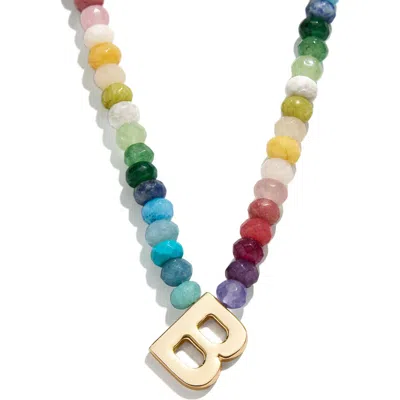 Baublebar Rainbow Beaded Initial Pendant Necklace In Multi