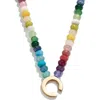 Baublebar Rainbow Beaded Initial Pendant Necklace In Multi